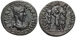 Ancient Coins - Gallienus AE32 of Perga, Pamphylia "Serapis Between Standards" Very Rare