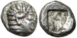 Ancient Coins - Ionia, Kolophon AR Tetartemorion "Apollo Right / Incuse" Extremely Fine