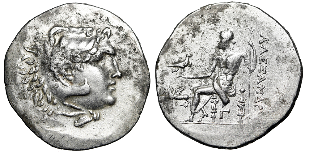 Alexander III The Great AR Tetradrachm Zeus, Pegasus Alabanda Very