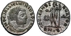 Ancient Coins - Licinius I Silvered Follis "Jupiter" Thessalonica Fleur de Coin
