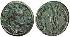 Ancient Coins - Severus II as Caesar Follis "Genius" Lyons Scarce
