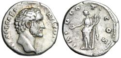 Ancient Coins - Antoninus Pius as Caesar AR Denarius "Concordia" Rome Under Hadrian