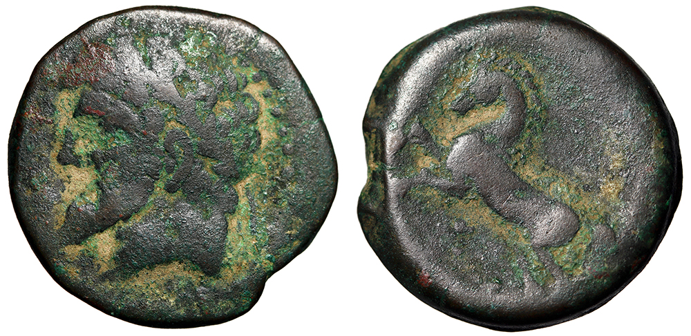 Micipsa Coin King of Numidia: Micipsa Bearded Male & Horse Rearing | Greek Coins