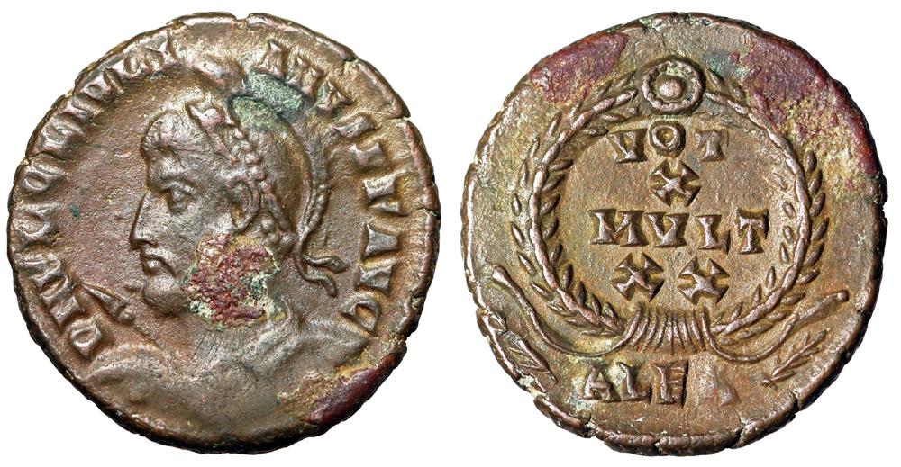 ARCANUM Julien Martinez 2011年 Julian II The Apostate VOT X MVLT XX Wreath Alexandria RIC 91 Good VF