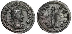 Ancient Coins - Claudius II Gothicus Antoninianus "IVNO REGINA Juno, Pellet Exergue" Rare