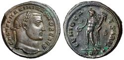 Ancient Coins - Maximinus II as Caesar AE Follis "Genius" Antioch Extremely Fine