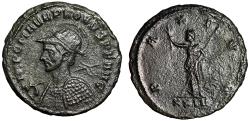 Ancient Coins - Probus Antoninianus "Spear Over Shoulder, Helmeted Portrait" Siscia