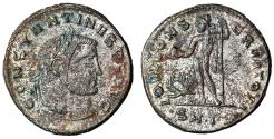 Ancient Coins - Constantine I The Great Silvered Follis "Jupiter, Wreath" Thessalonica