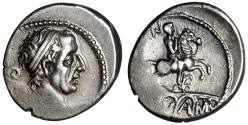 Ancient Coins - L Marcius Philippus AR Denarius Ancus Marcius & Equestrian" Good Very Fine