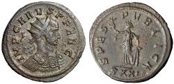 Ancient Coins - Carus Antoninianus "Spes With Flower" Ticinum Good Very Fine