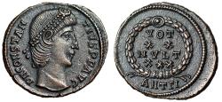 Ancient Coins - Constantius II "VOT XX MVLT XXX in Wreath" Choice Mint State