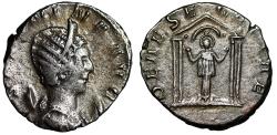 Ancient Coins - Salonina AR Antoninianus "DEAE SEGETIAE Segetia in Temple" Scarce