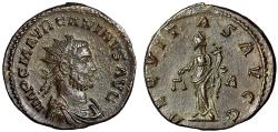 Ancient Coins - Carinus Antoninianus "Aequitas with Scales" Lyons Good Very Fine