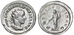 Ancient Coins - Gordian III AR Antoninianus "Providentia, Globe" Rome Full Circle Strike