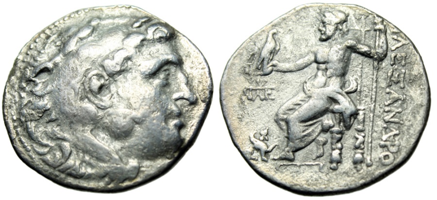 Alexander III The Great Silver Tetradrachm Herakles & Zeus, Sphinx ...