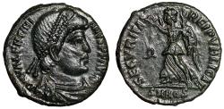 Ancient Coins - Valentinian I Nummus "SECVRITAS REIPVBLICAE Victory" Aquileia Good Very Fine
