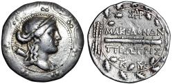Ancient Coins - Macedonia Under Roman Protectorate AR Tetradrachm "Artemis / Club, Oak Wreath"