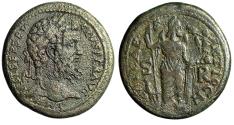 Ancient Coins - Septimius Severus AE35 of Antioch, Pisidia "Men, Rooster" Very Fine