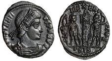 Ancient Coins - Constantius II Nummus "Soldiers, Chi-Rho Christogram Standard" Extremely Fine