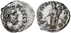Ancient Coins - Clodius Albinus AR Denarius "Aequitas with Scales" Rome Rare