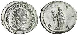 Ancient Coins - Trajan Decius AR Antoninianus "Dacia with Staff" Extremely Fine