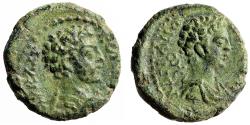 Ancient Coins - Commodus AE16 of Hadrianopolis Thrace "Hermes Portrait" Extremely Fine