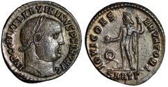 Ancient Coins - Maximinus II Daia Silvered Follis "Jupiter" Heraclea Unrecorded / Unlisted Type