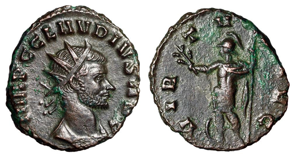 Claudius II Gothicus Antoninianus VIRTVS AVG Soldier Rome
