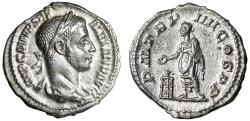 Ancient Coins - Severus Alexander AR Denarius "Togate, Holding Scroll" Extremely Fine