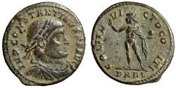 Ancient Coins - Constantine I The Great "Sol, Globe" Arles Mint Scarce Good Very Fine