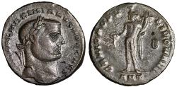 Ancient Coins - Galerius Silvered Follis "Genius Pouring Libation" Antioch