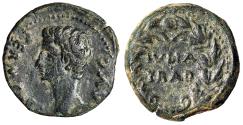 Ancient Coins - Augustus AE25 of Julia Traducta, Spain "Ethnic in Wreath" Very Fine