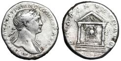 Ancient Coins - Trajan AR Tetradrachm "Cult Artemis of Perge in Temple" Bostra