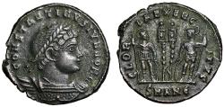 Ancient Coins - Constantine II as Caesar Nummus "Soldiers" Antioch About Extremely Fine