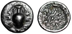 Ancient Coins - Lokris, Lokri Opuntii AR Obol "Amphora / Star" Fine