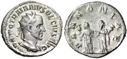 Ancient Coins - Trajan Decius AR Antoninianus "Two Pannoniae" Rome Good Very Fine
