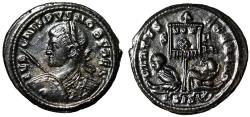 Ancient Coins - Crispus as Caesar Nummus "Shield & Spear / Trophy, Captives" Siscia