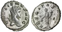 Ancient Coins - Gallienus Silvered Antoninianus "Uberitas" Choice Extremely Fine