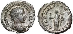 Ancient Coins - Gordian III AR Antoninianus "Liberalitas, Abacus" Good Very Fine