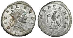 Ancient Coins - Divus Claudius II Gothicus Silvered Antoninianus "Two Pellets, Eagle" Rare