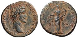 Ancient Coins - Antoninus Pius Sestertius "Moneta with Scales" Rome Very Fine