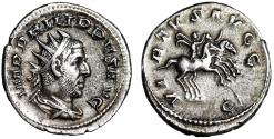 Ancient Coins - Philip I The Arab AR Antoninianus "Emperor & Caesar on Horses" Good Very Fine