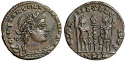 Ancient Coins - Constantine II as Caesar Nummus "Soldiers" Alexandria Extremely Fine