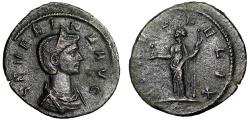 Ancient Coins - Severina (Wife of Aurelian) AE Denarius "Venus Holding Cupid" Extremely Fine