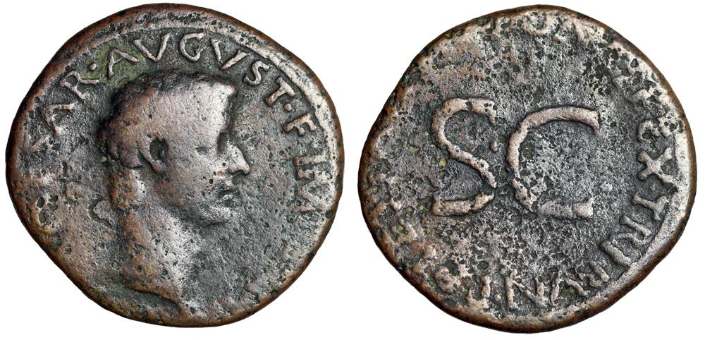 Tiberius AE As Portrait & Large SC Rome 10-11 AD RIC 469 | Roman