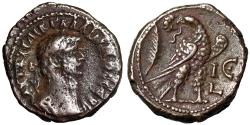 Ancient Coins - Gallienus Potin Tetradrachm "Eagle, Wreath in Beak" Alexandria, Egypt
