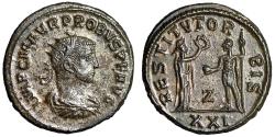 Ancient Coins - Probus Silvered Antoninianus "RESTITVTOR ORBIS" Antioch Extremely Fine