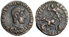 Ancient Coins - Constantius Gallus "FEL TEMP REPARATIO Battle Scene" Siscia RIC 351 Good VF