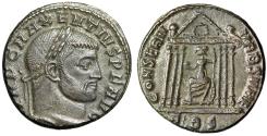 Ancient Coins - Maxentius Follis "Roma in Temple" Rome Good Very Fine Attractive