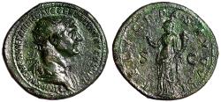 Ancient Coins - Trajan Dupondius "Felicitas Holding Caduceus" Good Very Fine
